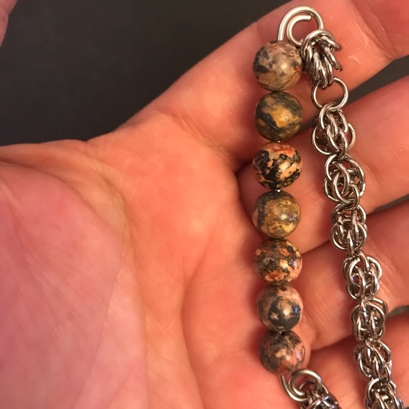 Artisan Leopard Skin Jasper Sweet Pea Necklace - Picture 4 of 5